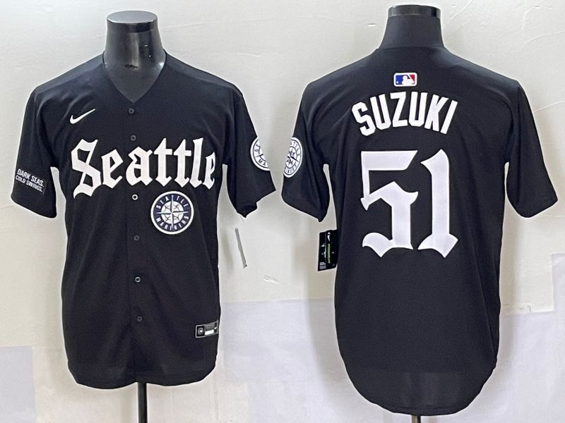 Men 2025 Seattle Mariners #51 Suzuki Five generations Joint Name Nike MLB Jersey style 15